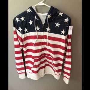 Old Navy Flag Full Zip Hoodie